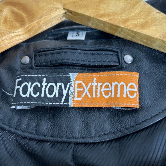 Factory Extreme Leather Studded Black Jacket Women's Size Small - Picture 5 of 12